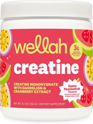 Vista 14 de Wellah Creatina para mujer (50 porciones) Blue Hawaii - 0.11 onzas de monohidrato de creatina en polvo con diente de león y extracto de arándano