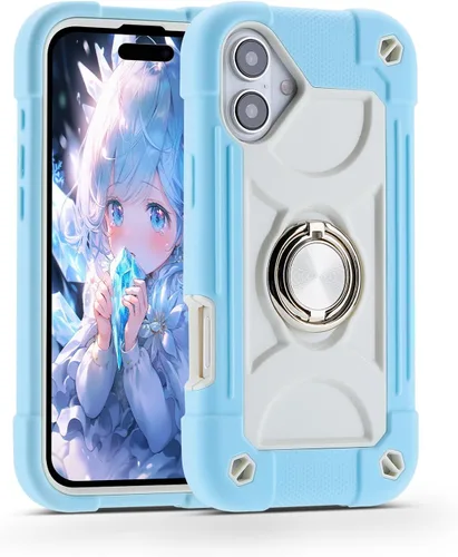 Vista 69 de MARKILL Funda compatible con iPhone Air de 6.5 pulgadas 2025 con soporte de anillo giratorio de 360 grados, protección contra caídas de grado