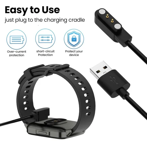 Vista 2 de Cargador de repuesto compatible con Faweio IDW13/IDW16/IDW19/IDW26 Cable de carga magnético USB de 1.9 pies (negro y blanco)