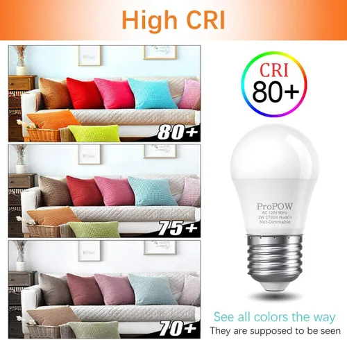 Vista 9 de Bombillas de 25 W equivalentes a bombillas LED A15 E26 de 3 W, color blanco suave, 2700 K, bombillas de bajo vatio, para el hogar, dormitorio