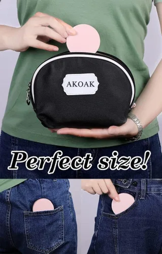 Vista 3 de AKOAK Capacidad de 0.33 onzas líquidas (0.33 oz) sin fugas, de plástico reutilizable, vacío, contenedor compacto, estuche de polvo de maquillaje