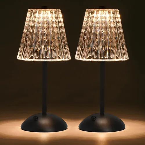 Vista 14 de Nusogon Lámpara de Mesa Táctil Inalámbrica, Lámpara de Escritorio Pequeña LED Recargable, 3 Colores Regulables Operada con Batería, Lámpara