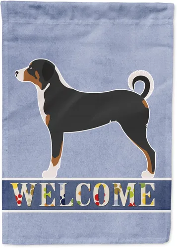Vista 165 de Caroline's Treasures BB8334GF AIDI Bandera de jardín para perro de montaña del Atlas, bandera de buzón azul, bandera decorativa para patio exterior
