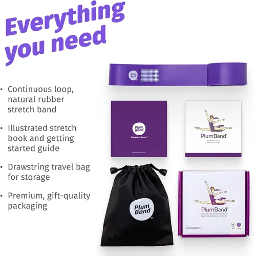 Vista 7 de The PlumBand - Banda elástica para baile y ballet, paquete premium listo para regalo, tamaños para niños y adultos, mejora tu spagat, flexibilidad