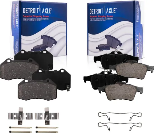 Vista 42 de Detroit Axle - Pastillas de freno de cerámica delanteras Reemplazo de pinza de freno derecha para Dodge Ram 1500 Dakota, Ram 1500 Classic - Juego