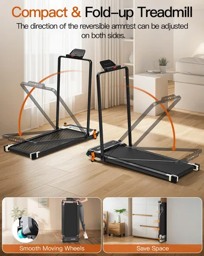 Vista 8 de FUNRAY Versatile Walking Pad Treadmill with Incline - Dual-Sided Under Desk Treadmill with Foot Massage,2 in 1 Walking Pad for Home/Office, Portable