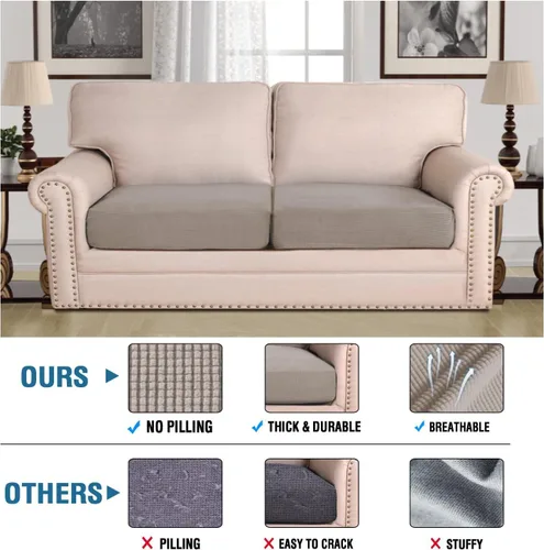 Vista 122 de H.VERSAILTEX Fundas de Cojín de Asiento Individuales Super Elásticas Fundas de Sofá Fundas de Cojín de Sofá Fundas Deslizables Juegos Tela de Sarga
