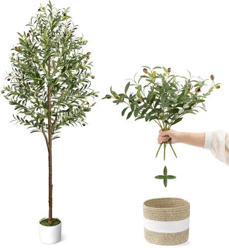 Vista 12 de Árbol de olivo artificial de 5.5 pies de planta decorativa