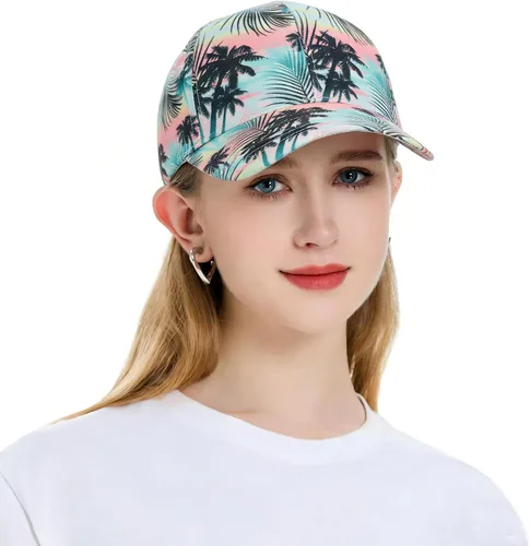 Vista 14 de ZLYC Gorra de béisbol hawaiana con estampado floral para mujer Aguacate Negro
