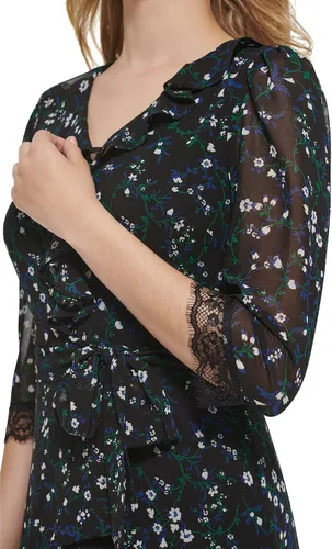 Vista 2 de Karl Lagerfeld Paris Vestido deportivo esencial de manga 34 para mujer