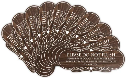 Vista 69 de Signs ByLITA Designer Please Do Not Flush Etiqutte Letrero (negro) - Pequeño 1 paquete