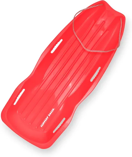 Vista 18 de Slippery Racer Downhill Xtreme Flexible Adults and Kids Plastic Toboggan Snow Sled for up to 2 Riders with Pull Rope and Handles