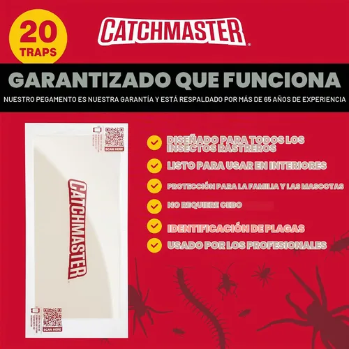 Vista 3 de Catchmaster Trampas de pegamento extra resistentes XL para ciempiés y arañas, paquete de 20 unidades, atrapa insectos, trampas para arañas, grillos