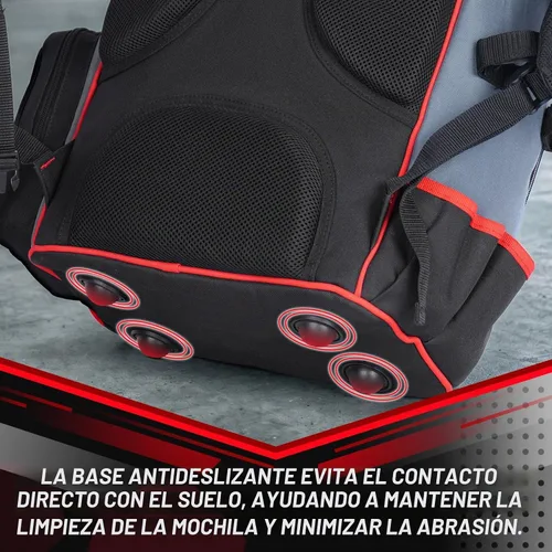 Vista 6 de KUNN Mochila de soldadura con bolsa desmontable para casco Rojo