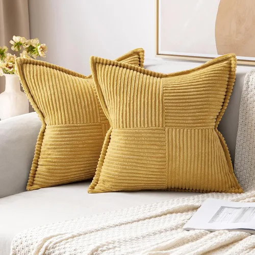 Vista 11 de MIULEE - Juego de 2 fundas de almohada beige de 12 x 12 pulgadas con entretejido, fundas de almohada a rayas bohemias supersuaves con textura