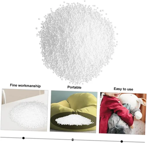 Vista 7 de Holibanna Cuentas de repuesto para puf, 1 paquete de 8.8 onzas de relleno de poliestireno para animales de peluche, almohadas y cojines para sofá