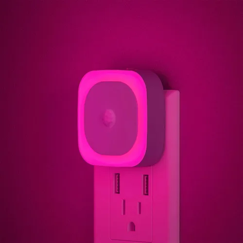 Vista 17 de YUNLEX Paquete de 2 luces nocturnas enchufables con sensor de movimiento y sensor de atardecer a amanecer, 3 modos de sensor, luces nocturnas azules