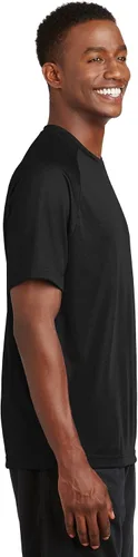 Vista 2 de Sport-Tek Camiseta raglán de manga corta Dry Zone para hombre, Negro