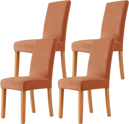 Vista 37 de Velvet Chair Covers Beige Gray, Stretch Dining Room Chair Covers 2 Pack, Super Fit Dining Chairs Slipcovers Spandex Washable Kitchen Parson Chair