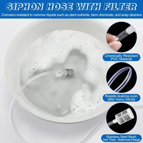 Vista 4 de Enhon Kit de inyector químico de tubo de sifón, manguera de sifón para lavadora a presión con filtro, kit de inyector de jabón químico compatible