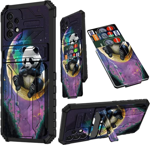 Vista 8 de Funda para Samsung A13 5G, Galaxy A13 5G con tarjetero desmontable atril resistente a prueba de golpes funda protectora para Samsung Galaxy A13 Gato