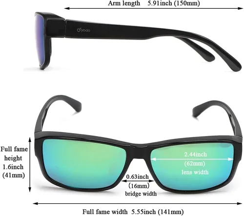 Vista 3 de yodo Gafas de sol ajustadas con lentes polarizadas para hombres y mujeres