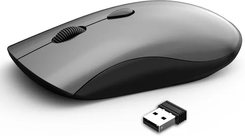 Vista 8 de Slim Silent 2.4G Ratón óptico inalámbrico, naranja Negro