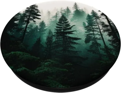 Vista 2 de Bosque de pino, bosque, naturaleza, verde, para exteriores, explora PopSockets intercambiables PopGrip