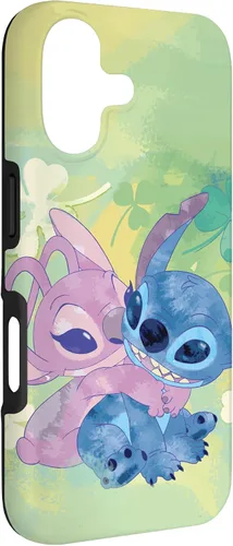 Vista 3 de Disney Stich and Angel Shamrock - Carcasa para iPhone 17, color verde