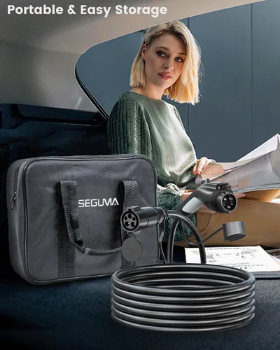 Vista 7 de Cable de extensión de cargador EV, cable de extensión J1772 de 40 amperios de 21 pies compatible con cargadores de vehículos eléctricos SAE J1772