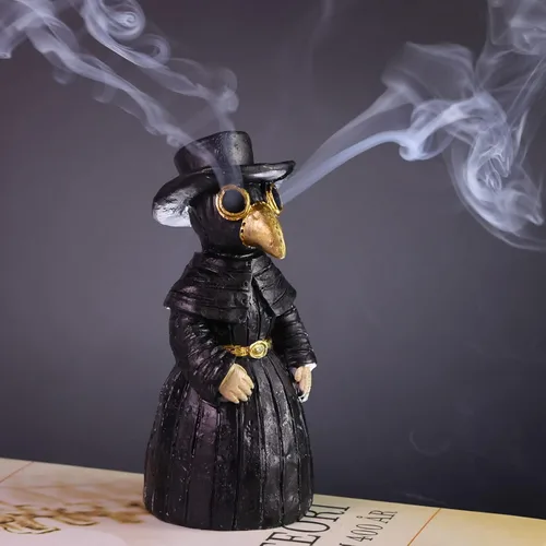 Vista 7 de Plague Doctor - Soporte para incienso 2027, con quemador de cono que los Artesanía hecha a mano para adorno de resina de escritorio, sala de yoga