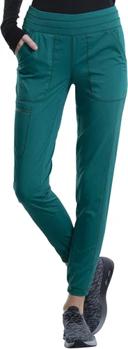 Vista 16 de Cherokee WW011 - Pantalones de uniforme médico para mujer tipo jogger con tiro normal, cintura elástica de 5 bolsillos, ultra suaves con elasticidad