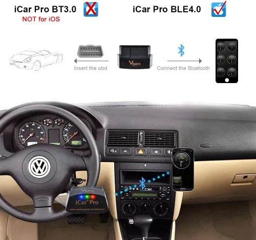 Vista 5 de Vgate Escáner iCar Pro Bluetooth 3.0 OBD2 Solo Android - No para iOS - Revisar la luz del motor