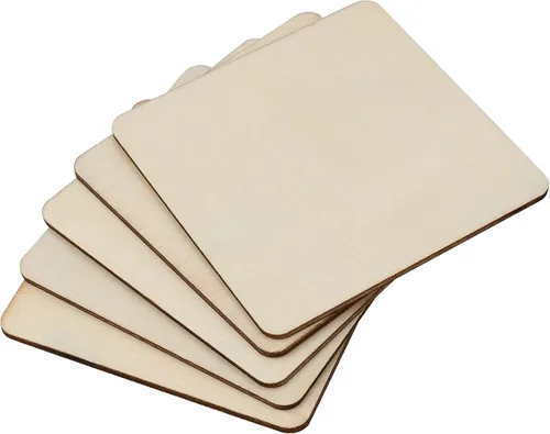Vista 4 de 200 piezas cuadradas de madera de 3 x 3 pulgadas, cuadrados de madera para manualidades, azulejos de madera, piezas de madera sin terminar