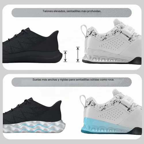 Vista 6 de MANUEKLEAR Professional Training Squat Shoes Blanco brillante