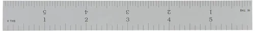 Vista 2 de Fowler 52-413-006 Reglas certificadas NIST de acero rígido con acabado cromado satinado, intervalo de graduación 4R, longitud de 6 pulgadas