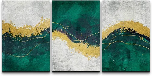 Vista 77 de wall26 Lienzo enmarcado para pared, juego de arte con trazos de pintura roja y naranja vibrante, paisaje, formas abstractas, ilustraciones, arte
