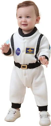 Vista 9 de LXKIKMM Disfraz de astronauta para bebé de Halloween Azul