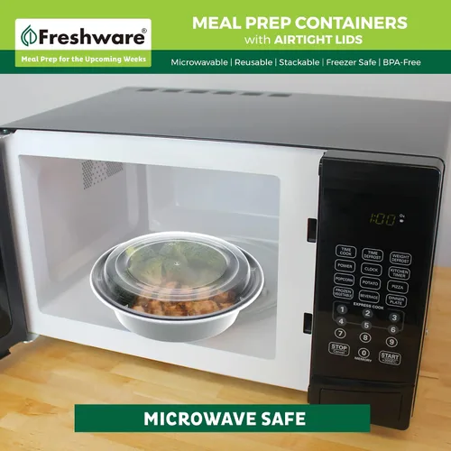 Vista 7 de Freshware Recipientes de preparación de comidas con tapas [paquete de 30] recipientes de almacenamiento de alimentos, caja Bento, sin BPA