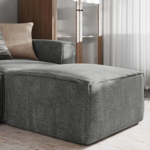 Vista 11 de EMMA + OLIVER Otomana modular Farmount para sofá seccional, reposapiés modular, color crema