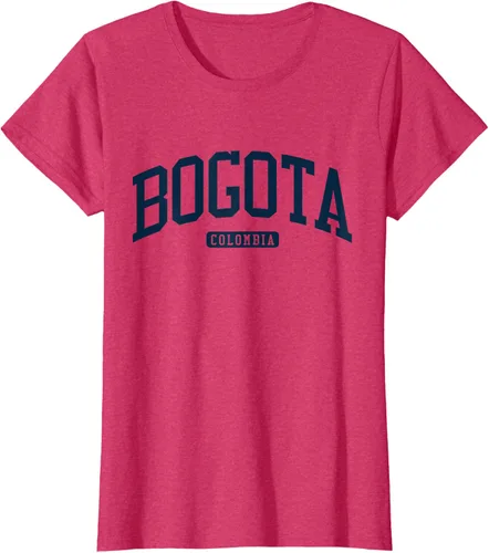 Vista 9 de Bogotá Colombia College University Style Camiseta azul marino, Blanco