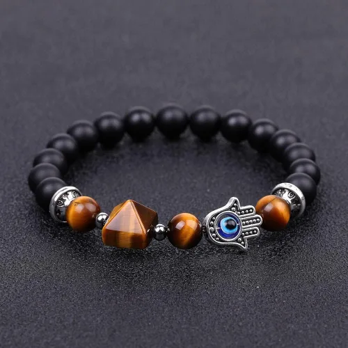 Vista 4 de Pulsera de cuentas elásticas de cristal curativo natural