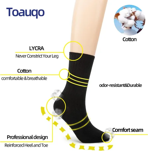 Vista 2 de Calcetines casuales de algodón para mujer, paquete de 3 calcetines básicos de color puro, suaves y cómodos
