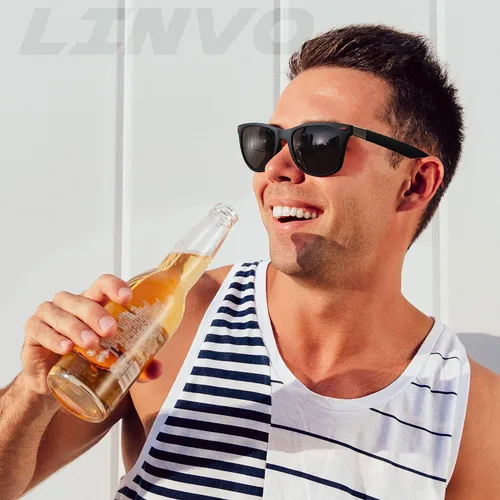 Vista 6 de LINVO Lentes de sol polarizados para hombres y mujeres, ultraligeros TR90 para conducir, pesca, golf, HD, UV400