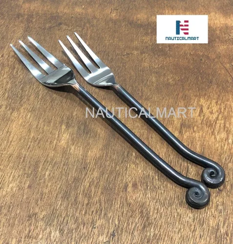 Vista 6 de Nautical-Mart Treble Clef Flatware Tenedor de ensalada de acero inoxidable