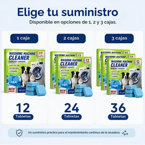 Vista 7 de Tabletas limpiadoras de lavadora, cuidado de lavadora sin fragancia