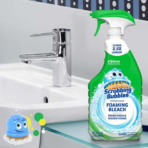 Vista 5 de Scrubbing Bubbles Espray limpiador de baño y ducha, ayuda a eliminar el moho y el moho, 32 onzas (paquete de 8)