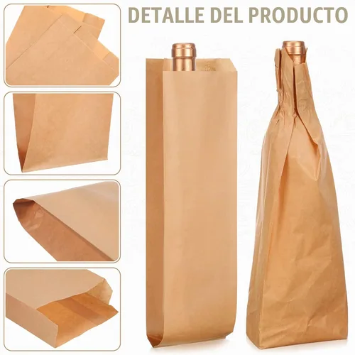 Vista 7 de Yahenda 150 bolsas de papel para pan francés, color marrón