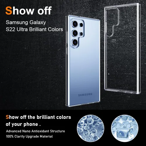 Vista 5 de Funda de silicona transparente para Samsung Galaxy S22 Ultra. Delgada