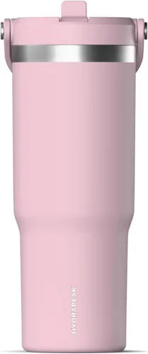 Vista 14 de Hydrapeak Nomad - Vaso de 32 onzas con asa y tapa con popote, a prueba de fugas, doble aislamiento, vaso de acero inoxidable de 32 onzas (almendra)